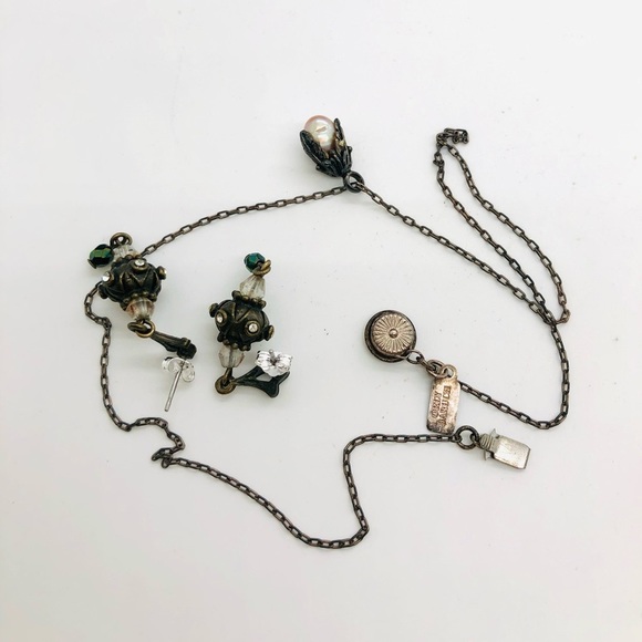 Vintage ORLY BARUCH Pearl Necklace & Rhinestone Earrings - Picture 13 of 17